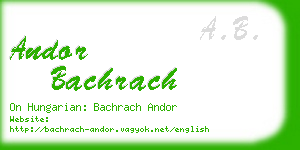 andor bachrach business card